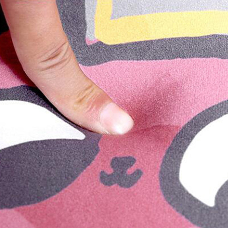 Dark Red Simplicity Rug Polyester Father Christmas Rug Washable Rug for Living Room