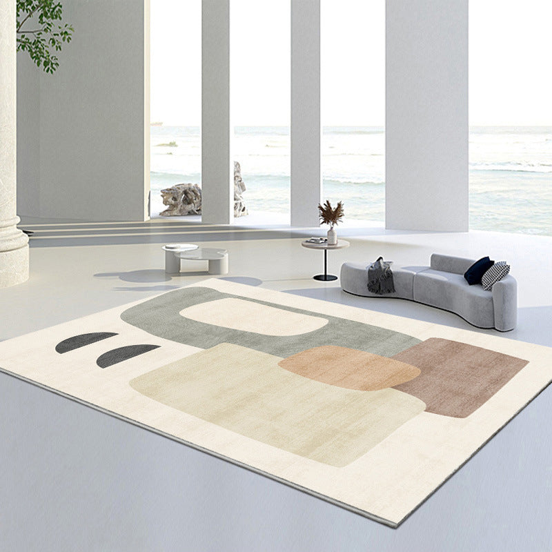 Nordic Indoor Rug Modern Polyester Carpet Washable  Non-Slip Area Carpet for Living Room