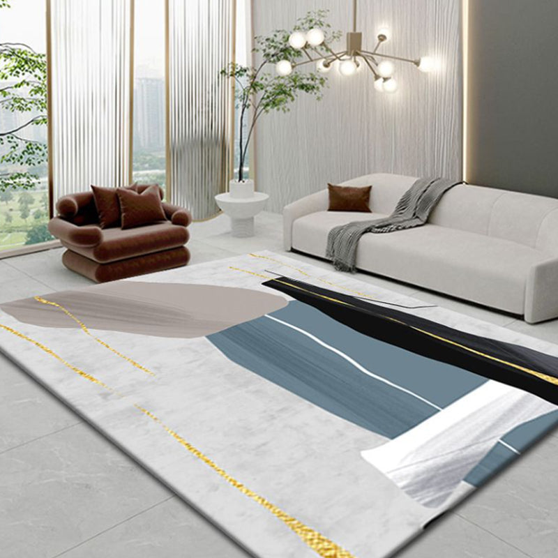 Gold Contemporary Rug Polyester Color Piece Rug Washable Rug for Home Decoration