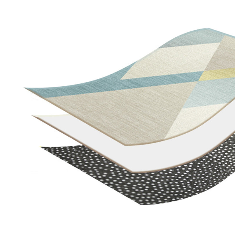 Tapis nordique rose en Polyester, bloc de couleur, avec support antidérapant, pour la décoration de la maison