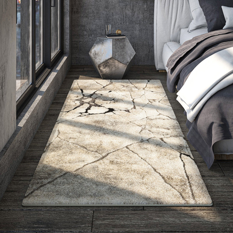 Chic Modern Rug Grey Polyester Area Carpet Anti-Slip Washable Area Rug for Bedroom