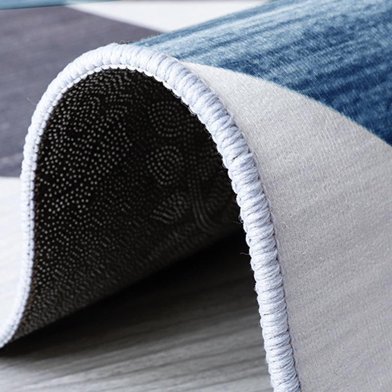Grey Tone Simplicity Rug Polyester Geometry Print Carpet Stain Resistant Area Rug for Living Room