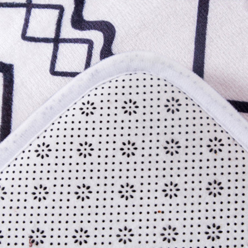 Funky Geometric Carpet Washable Rug Living Room Polyster Carpet with Non-Slip Backing