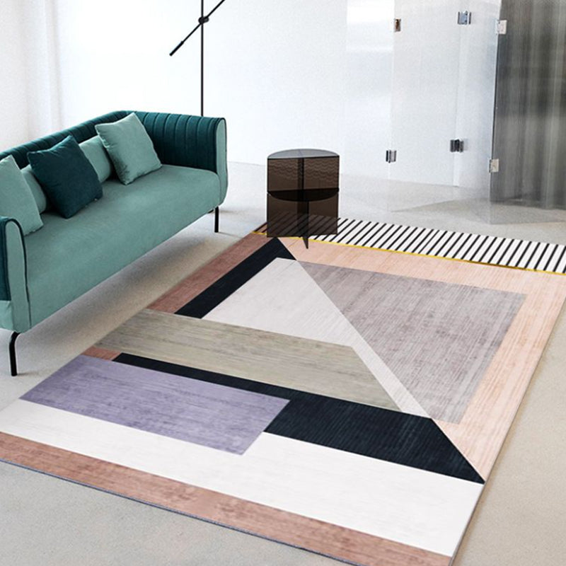 Orange Modern Carpet Polyester Color Block Carpet Non-Slip Backing Carpet for Home Decoration