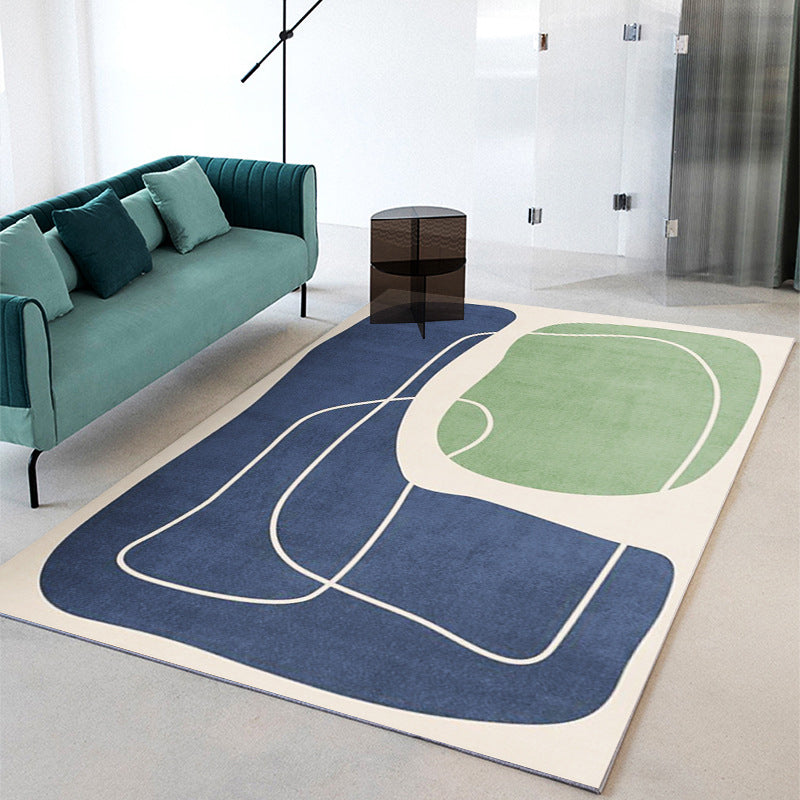Tapis moderne Orange en Polyester, bloc de couleur, avec support antidérapant, pour la décoration de la maison