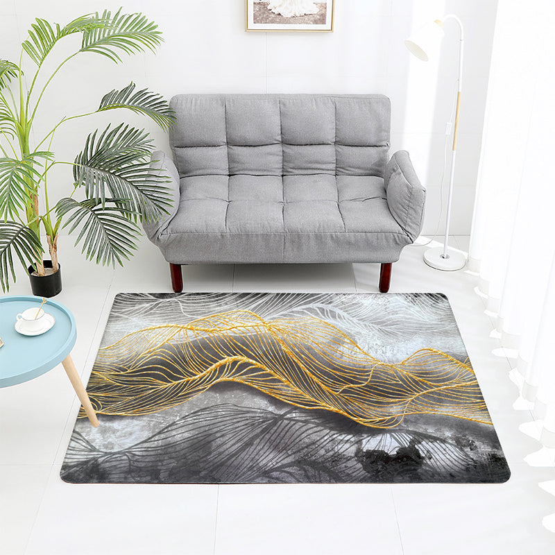 Orange Modern Carpet Polyester Graphic Carpet Stain Resistant Carpet for Home Decor