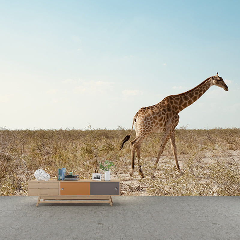 Moisture Resistant Giraffe Wall Covering for Guest Room Decoration, Custom-Printed
