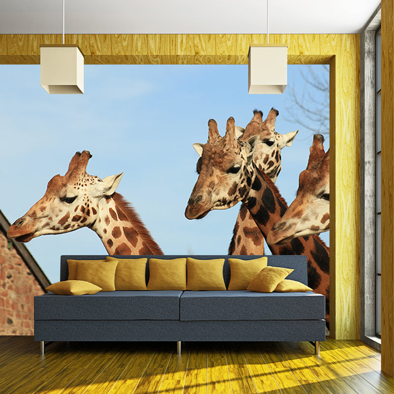 Moisture Resistant Giraffe Wall Covering for Guest Room Decoration, Custom-Printed