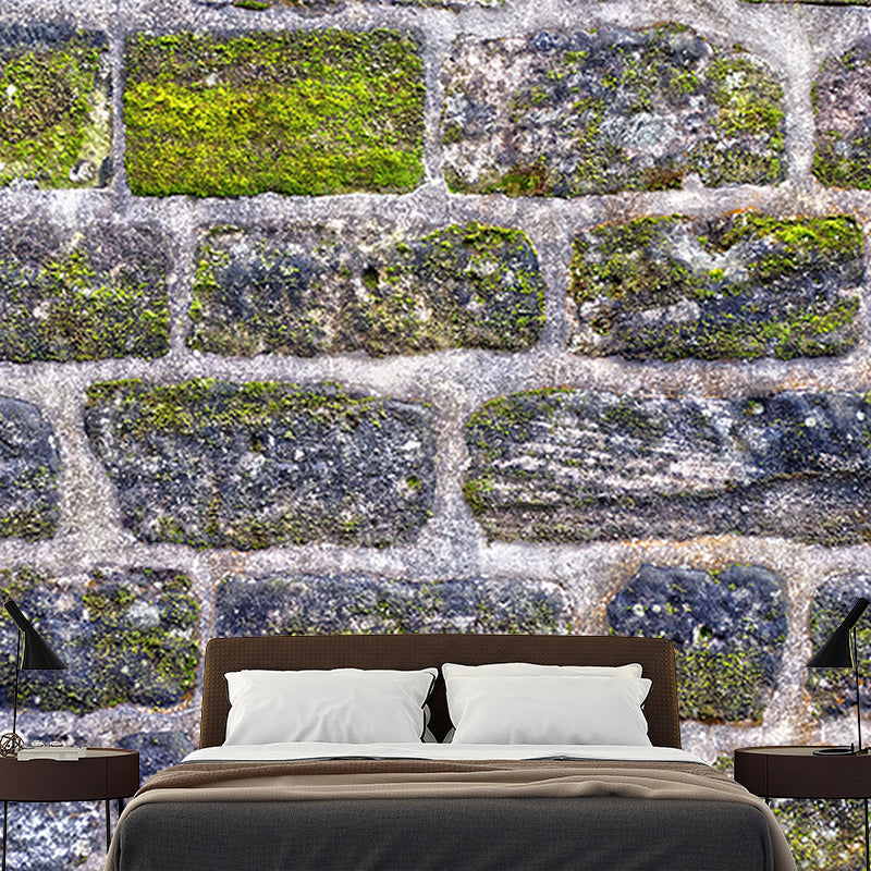 Industrial Style Moisture Resistant Brick Wall Mural Wallpaper for Sitting Room