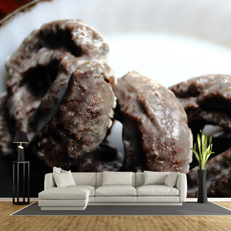 Simple Dessert Shop Wall Covering Dessert Mural Wallpaper, Water Resistant