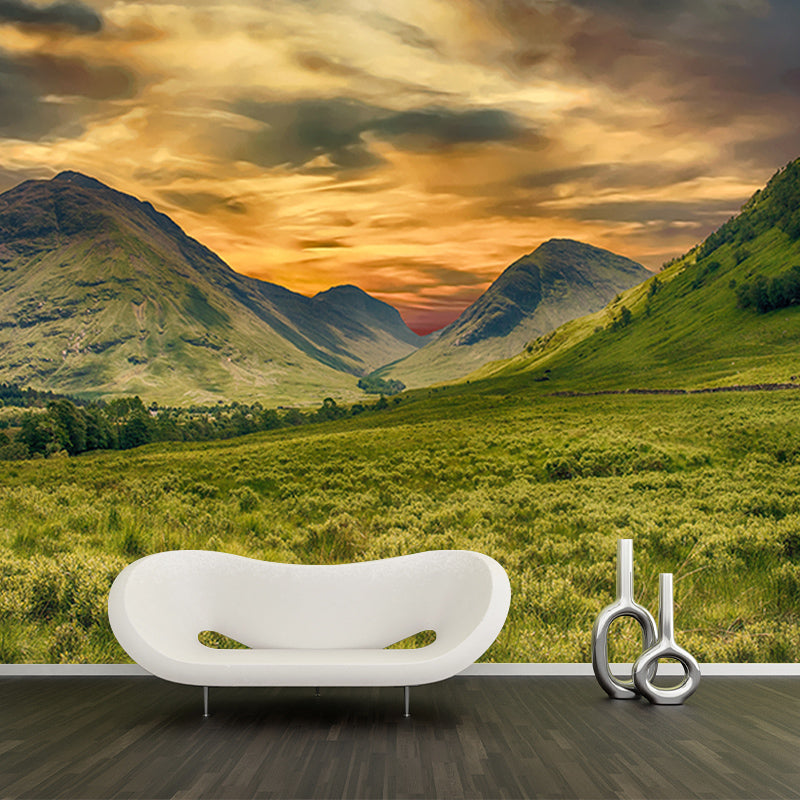Mountain Mural Wallpaper Simple Wall Decor for Sitting Room, Mildew Resistant