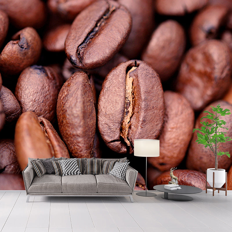 Coffee Beans Mural Wallpaper for Coffee Shop Decor, Custom Size Available