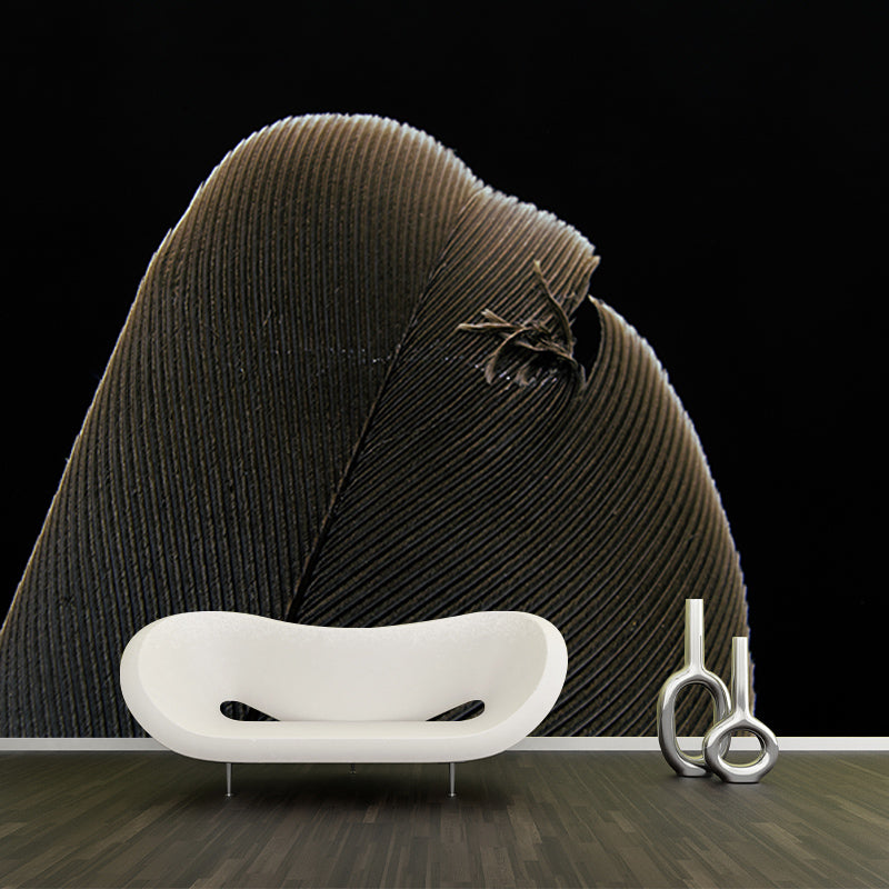 Feather Mural Wallpaper Stain Resistant for Sitting Room, Custom Size Available