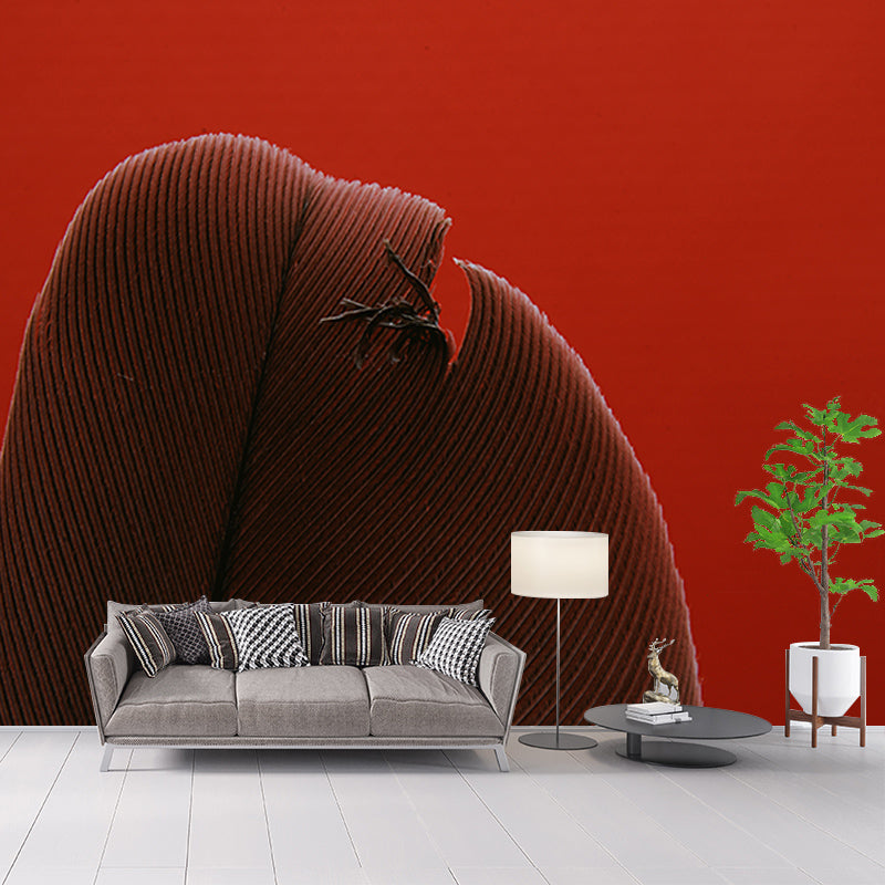 Feather Mural Wallpaper Stain Resistant for Sitting Room, Custom Size Available