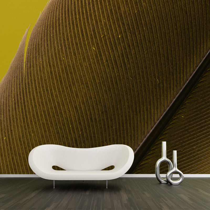 Feather Mural Wallpaper Stain Resistant for Sitting Room, Custom Size Available