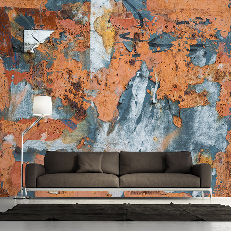 Rusty Metal Mural Wallpaper for Living Room Decor, Custom Size Available