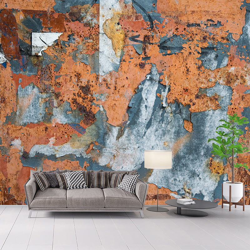 Rusty Metal Mural Wallpaper for Living Room Decor, Custom Size Available