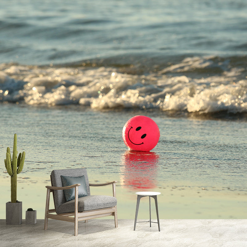 Coastal Mural Wall Covering for Bathroom Decorative Environmental Wallpaper