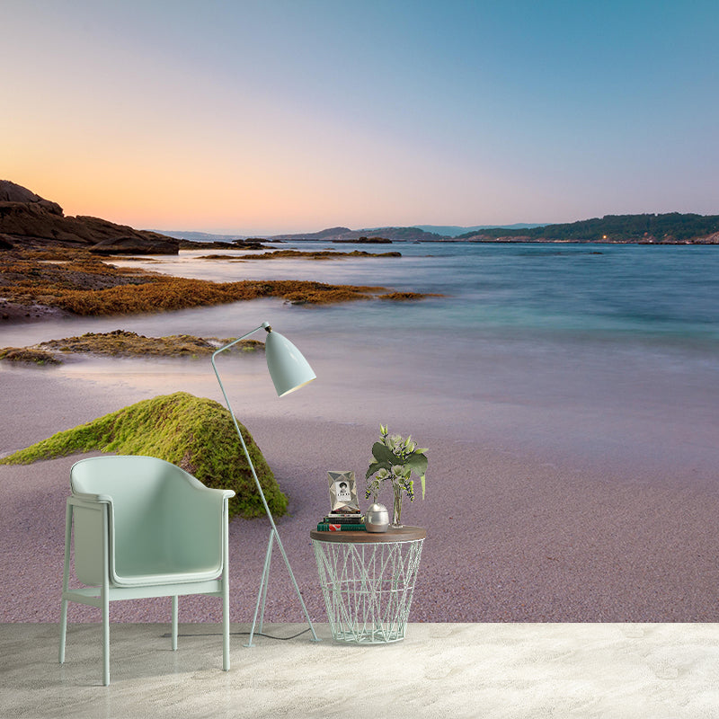 Coastal Mural Wall Covering for Bathroom Decorative Environmental Wallpaper