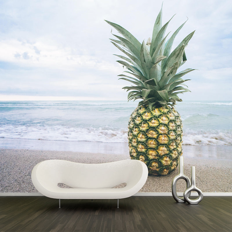 Contemporary Coastal Mural Wallpaper Mildew Resistant for Living Room Decor