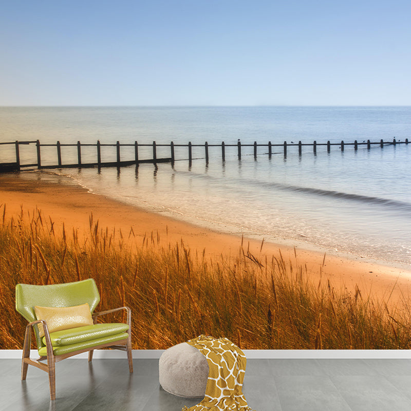 Beach Mural Wall Covering for Bathroom Decorative Eco-friendly Wallpaper