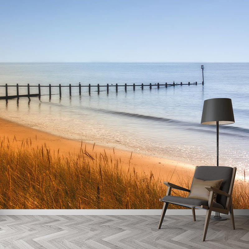 Beach Mural Wall Covering for Bathroom Decorative Eco-friendly Wallpaper