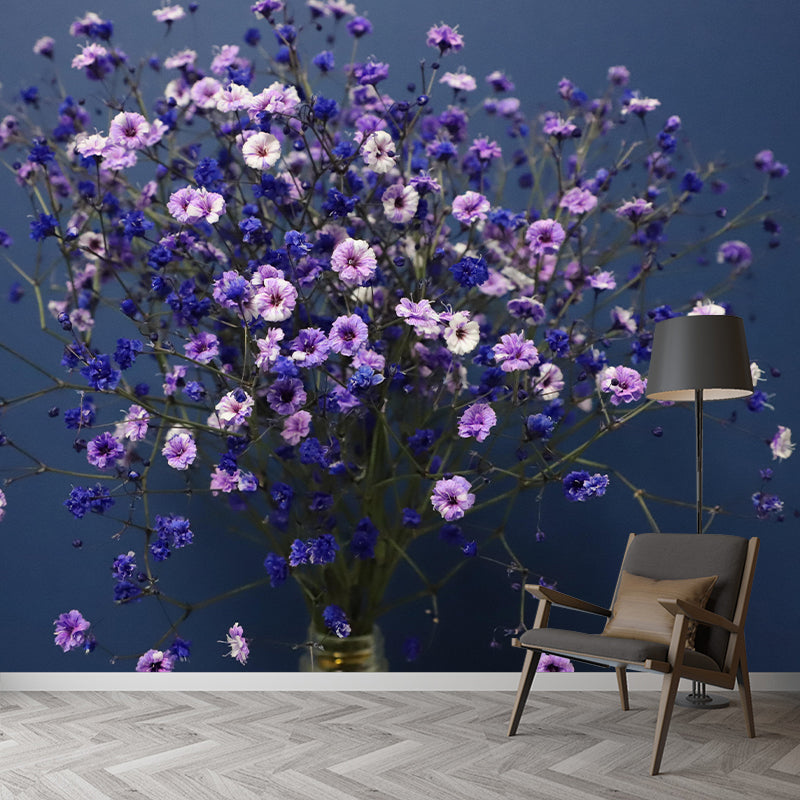 Gypsophila Mural Wall Covering for Living Room Decorative Mildew Resistant Wallpaper