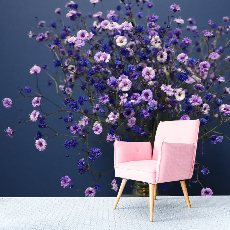 Gypsophila Mural Wall Covering for Living Room Decorative Mildew Resistant Wallpaper