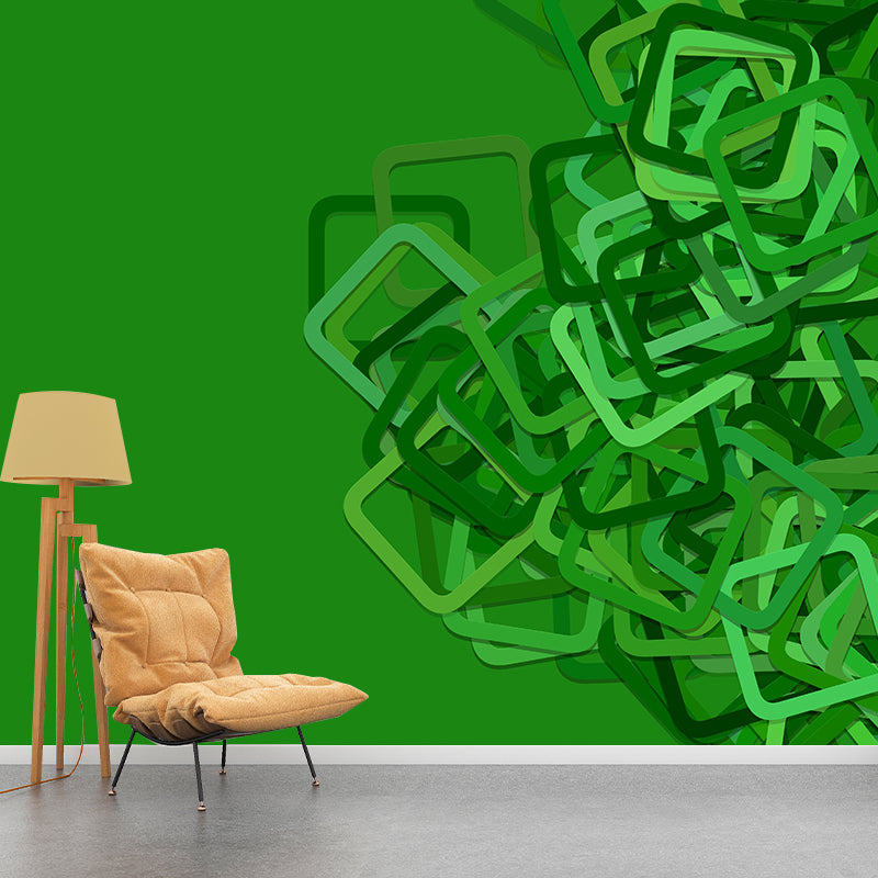 Square Illustration Wall Covering for Bedroom Moisture Resistant Multiple Sizes Available