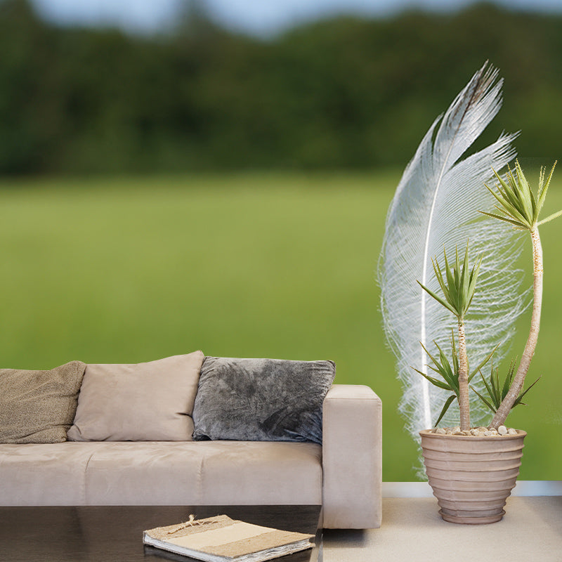 Mural Wallpaper with Feather Pattern Wall Covering for Living Room Bedroom