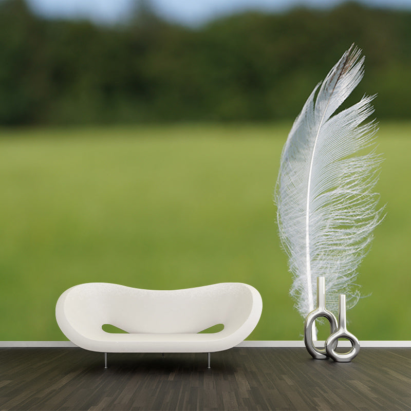 Mural Wallpaper with Feather Pattern Wall Covering for Living Room Bedroom