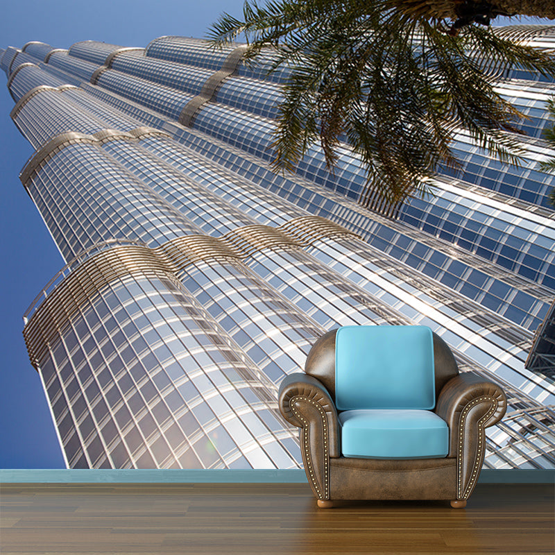 City Building Murals Waterproofing Wall Decor for Meeting Room, Custom Size Available