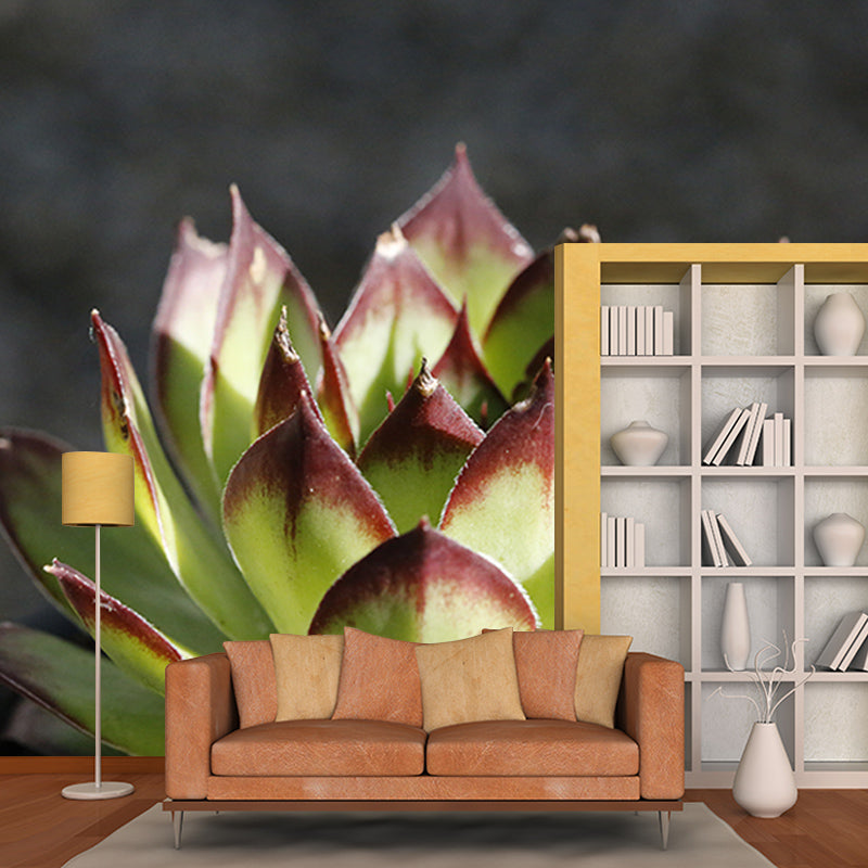 Green Plants Mural Wallpaper for Reading Room Waterproofing, Custom Size Available