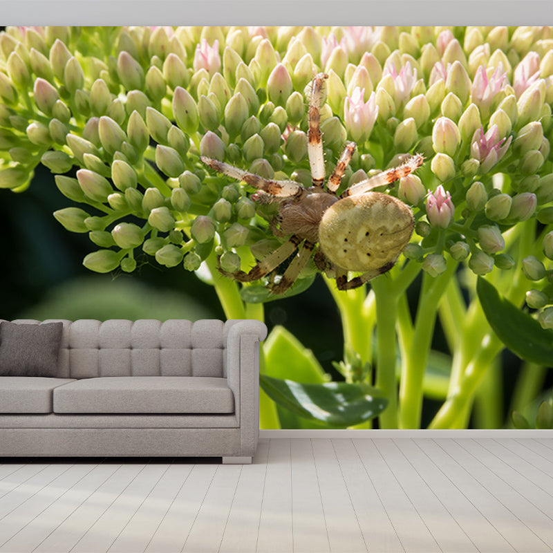 Green Plants Mural Wallpaper for Reading Room Waterproofing, Custom Size Available