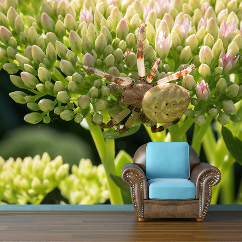 Green Plants Mural Wallpaper for Reading Room Waterproofing, Custom Size Available