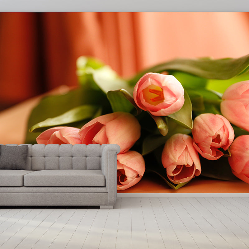 Beautiful Tulip Flower Mural Wallpaper Bedroom Wall Decor, Customized Size Available