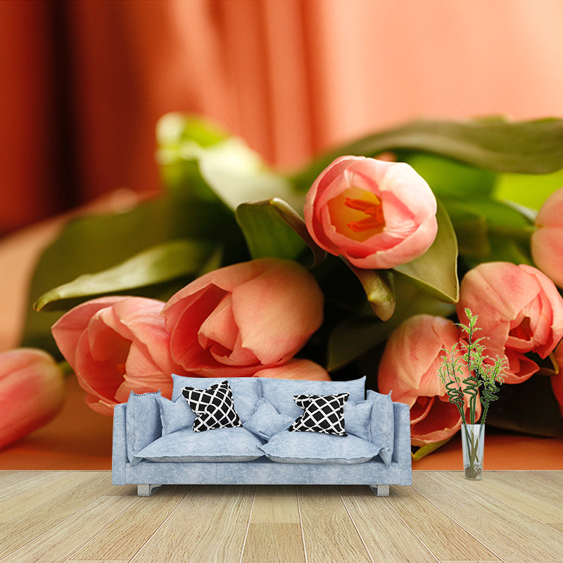 Beautiful Tulip Flower Mural Wallpaper Bedroom Wall Decor, Customized Size Available