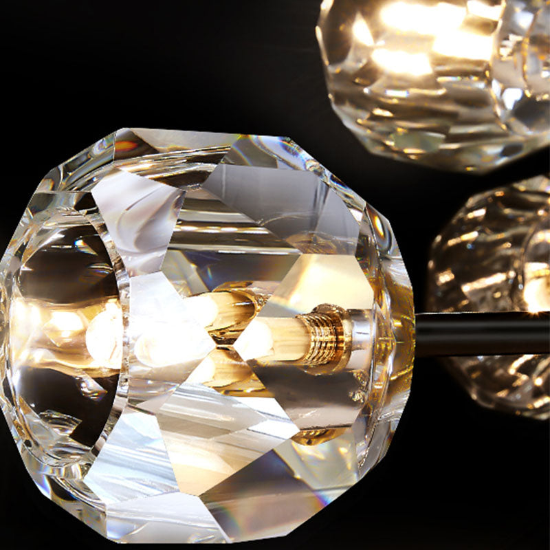 Lumière simple luxe moderne Crystal LED suspendu îlot suspendu pour salle à manger