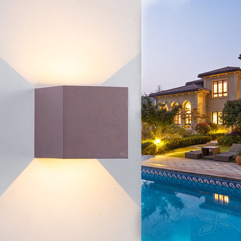 Lampada a parete da esterno a 2 luci moderne con parete in alluminio per giardino