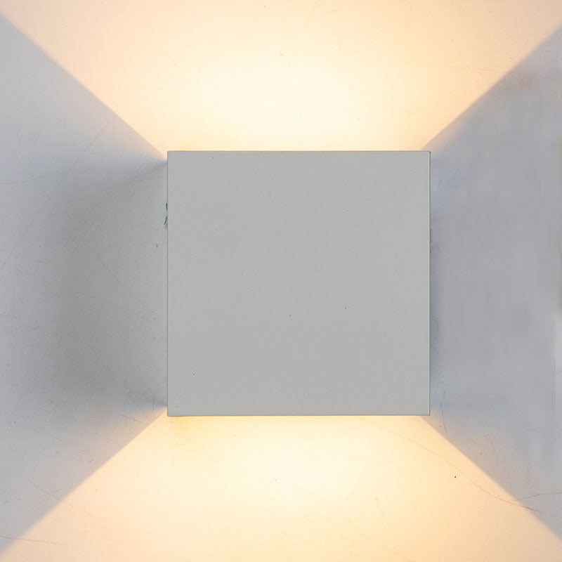 Modern Aluminum Wall Sconce 2-Light Outdoor Wall Mounted Lamp for Garden