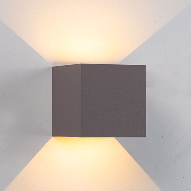 Modern Aluminum Wall Sconce 2-Light Outdoor Wall Mounted Lamp for Garden