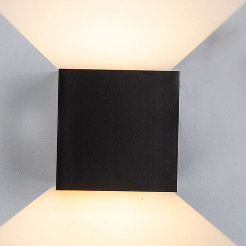 Modern Aluminum Wall Sconce 2-Light Outdoor Wall Mounted Lamp for Garden