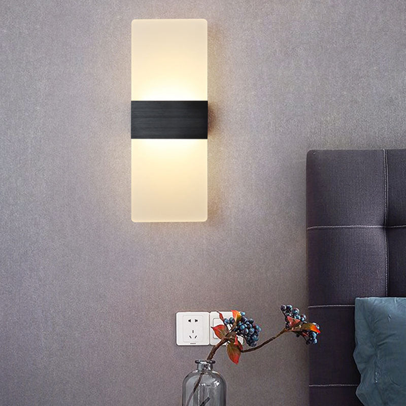 Simple Rectangular Shade Wall Sconce Light, Acrylic Sconce Light Fixture for Bedroom