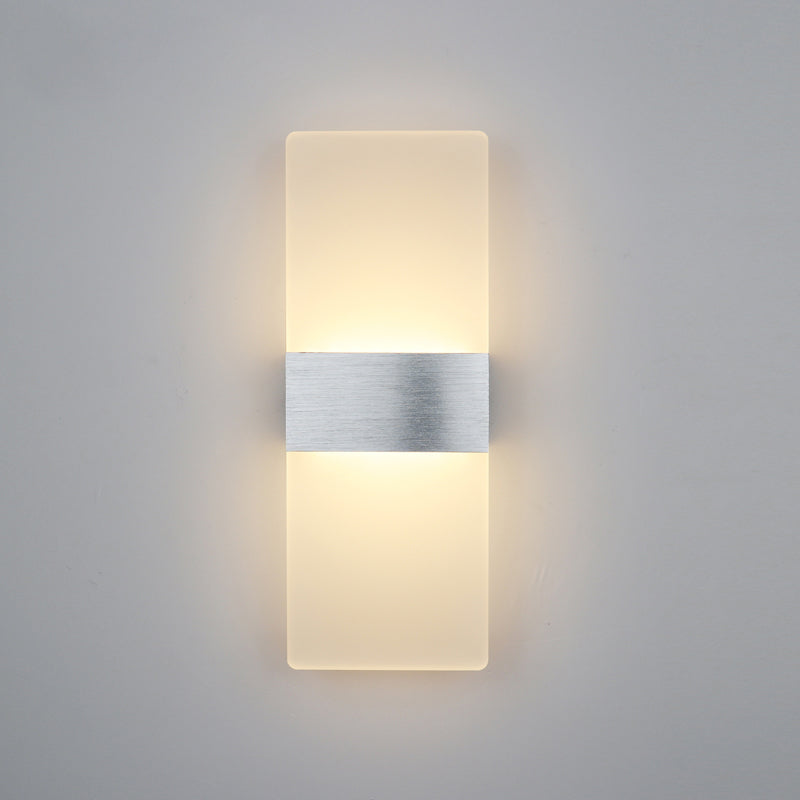 Eenvoudige rechthoekige schaduw Wand SCONCE LICHT, ACRYLISCHE SCRYCE LIMMTER VOOR SLAAPKAMER