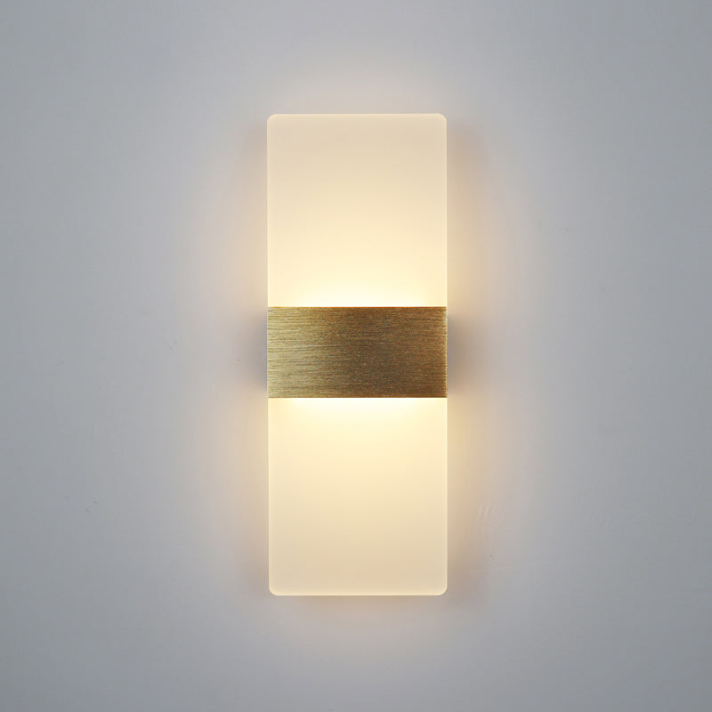 Eenvoudige rechthoekige schaduw Wand SCONCE LICHT, ACRYLISCHE SCRYCE LIMMTER VOOR SLAAPKAMER
