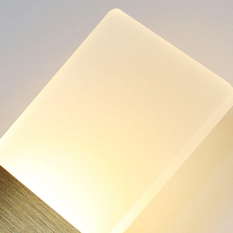Simple Rectangular Shade Wall Sconce Light, Acrylic Sconce Light Fixture for Bedroom