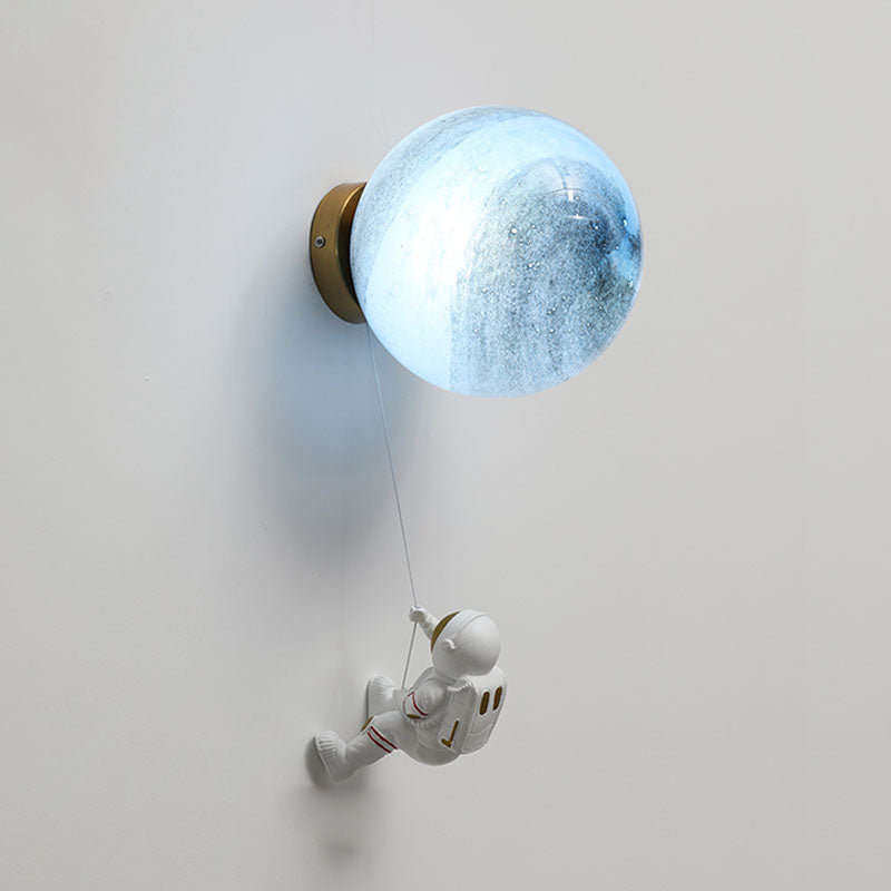 Luce di applique a parete da parata sfumatura stellare, vetro moderno in vetro a 1 luce