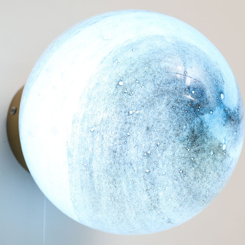 Luce di applique a parete da parata sfumatura stellare, vetro moderno in vetro a 1 luce