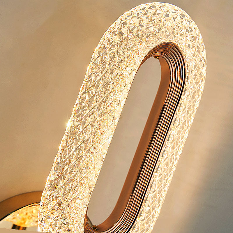 Nordic Circle Shade Wall Sconce Light, Luxury Acrylic Linear Sconce Light Fixture for Bedroom