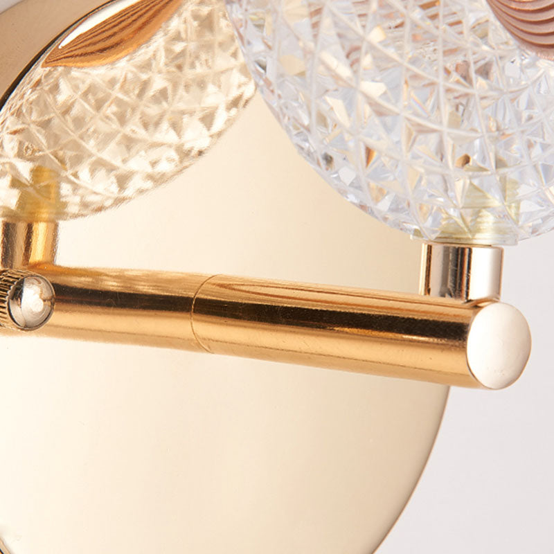 Nordic Circle Shade Wall Sconce Light, Luxury Acrylic Linear Sconce Light Fixture for Bedroom